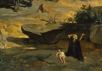 Painting of Hagar and Ishmael in the wilderness